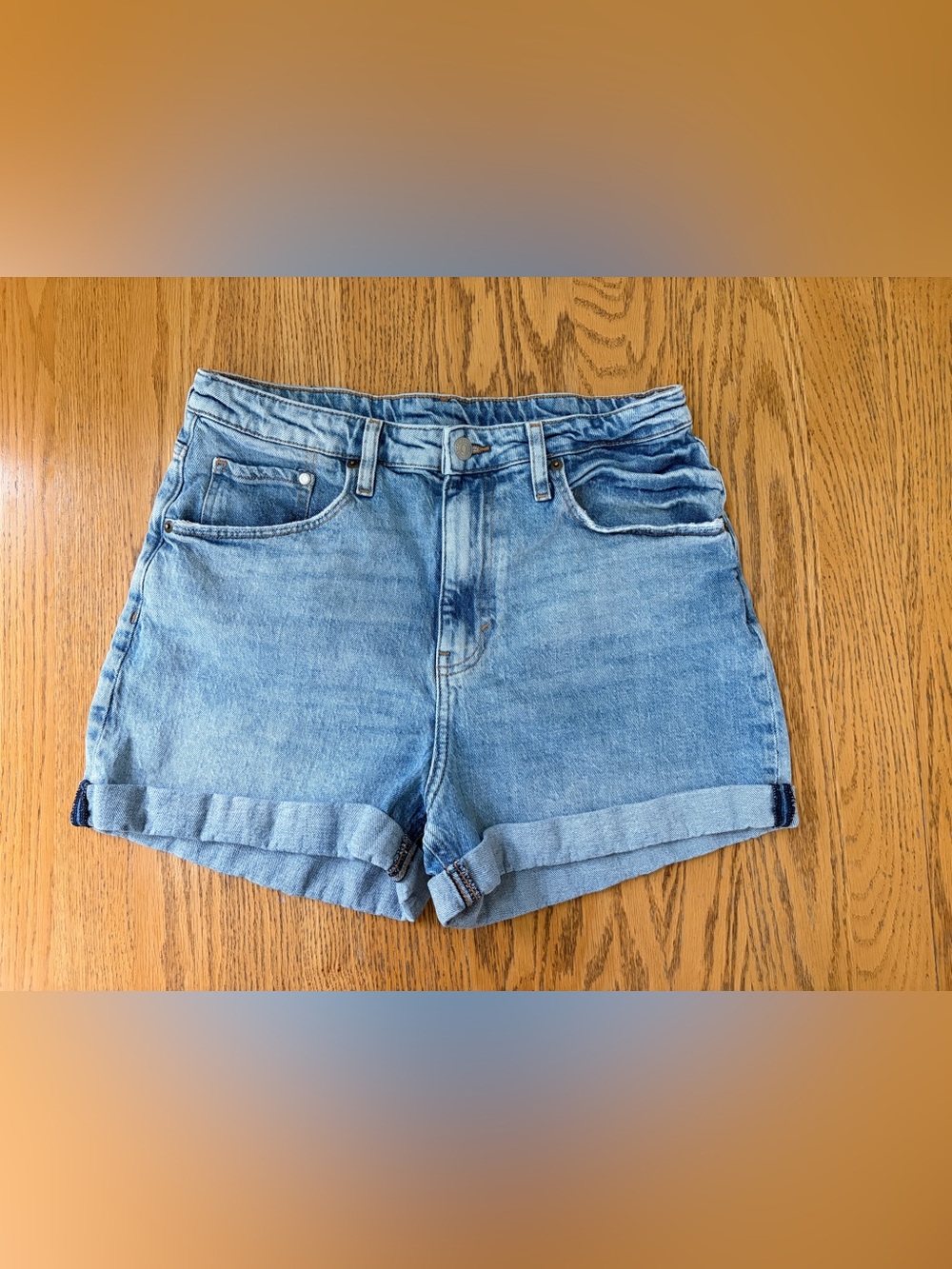 H&M Mom Shorts Ultra High Rise Jeans Denim 10